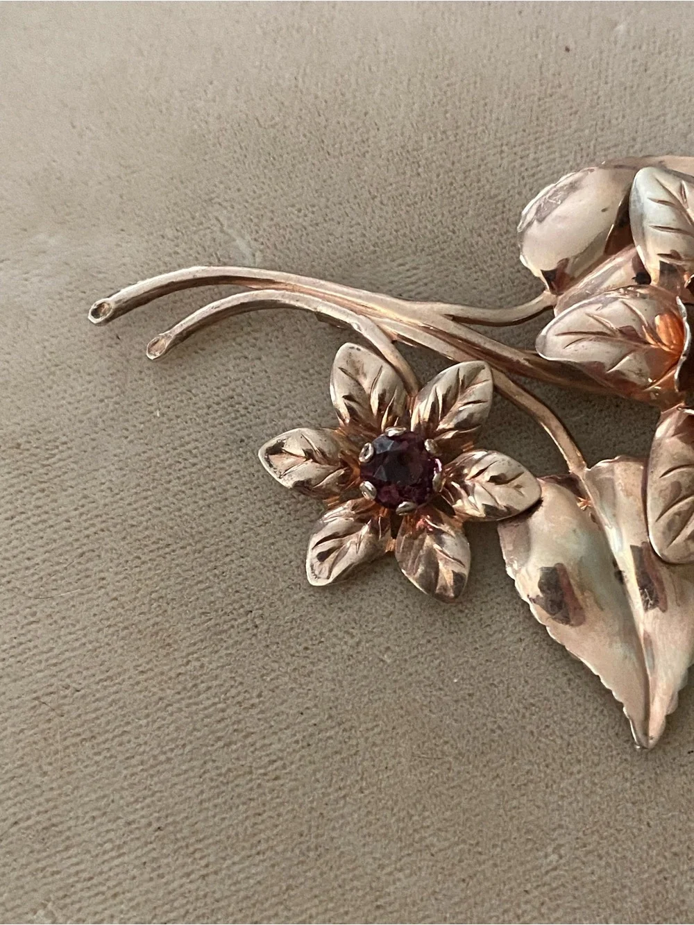 1940’s Sterling Silver Flower Brooch 925
